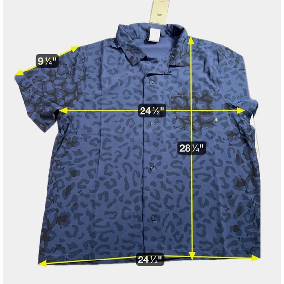 Nike SB Print Bowler Button-Up Skate Shirt Blue FN2595-410 Adult Unisex Large - Picture 3 of 8